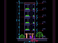 Bản vẽ nhà 5 tầng kích thước 5.3m x 6.1m